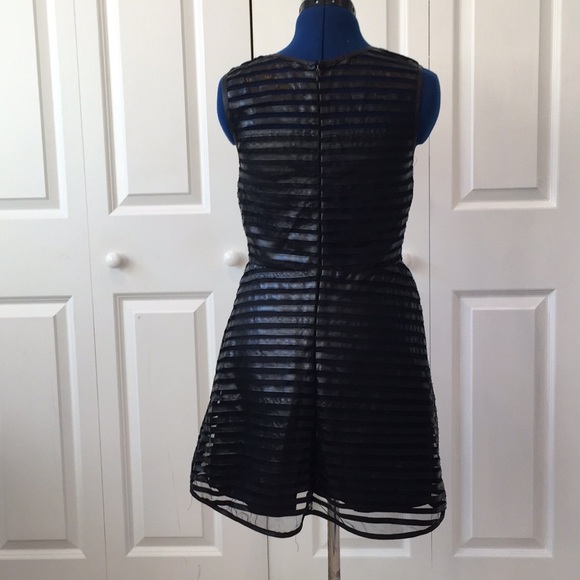 Black Faux-Leather and Netting Party Dress - Picture 2 of 3